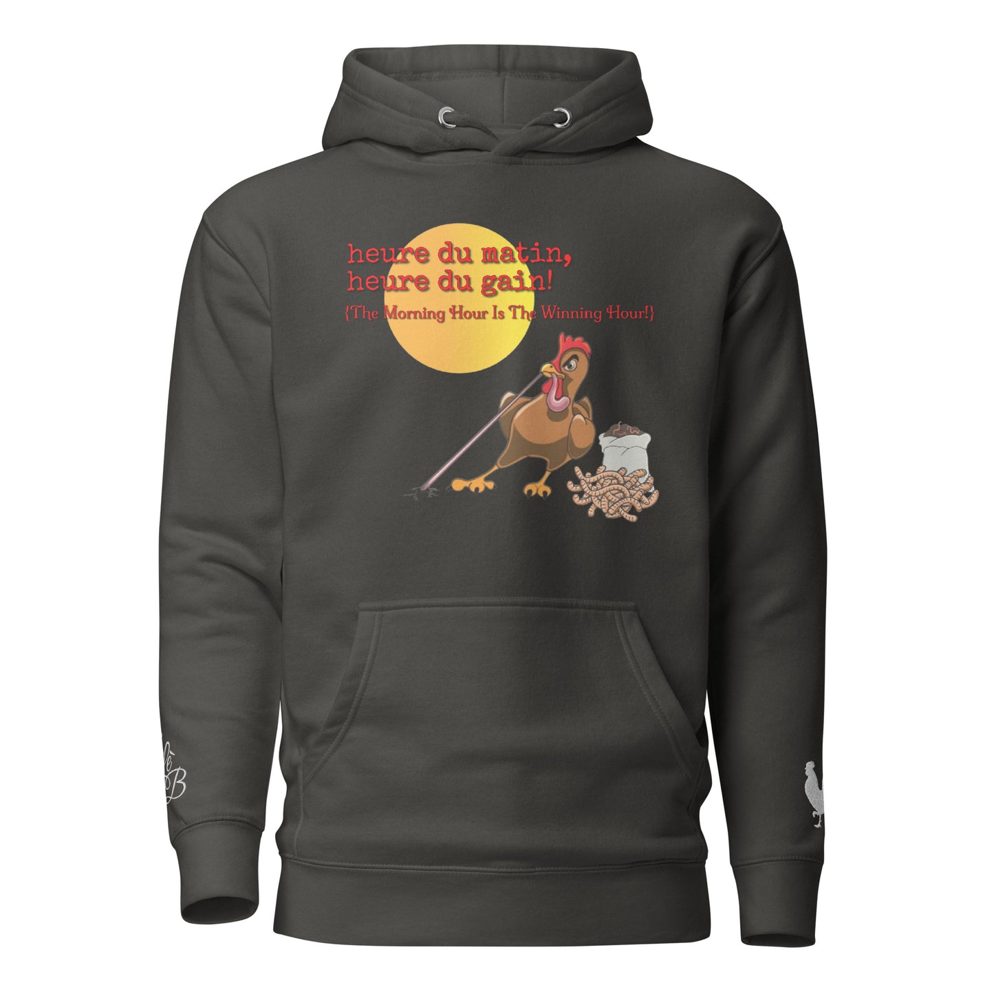 EARLE LE BYRDE "The Morning Hour Is The Winning Hour" Fleece Pull-Over Hoodie