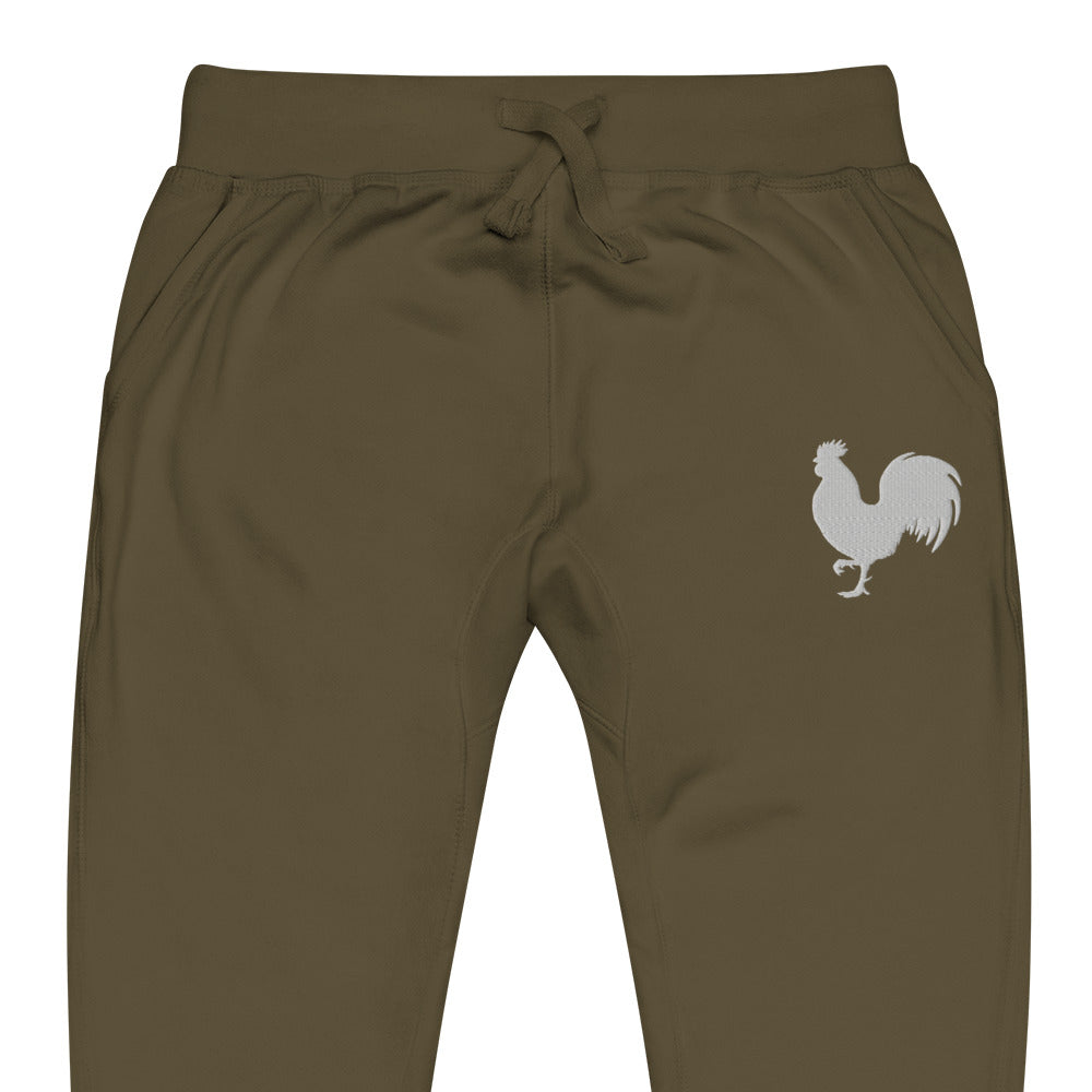 EARLE LE BYRDE "Signature Rooster" Logo Embroidered Fleece Joggers